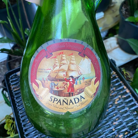 VTG SPANADA Rare Green Wine Half Gallon Bottle With Handle. No Cover/Cap - Picture 2 of 5